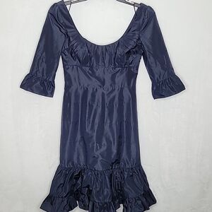 Shawn Ray Fons Silk Ruffled Pleat Dress Size 6